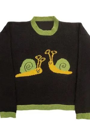 Cute Everyday Outfits, Outfit Inspo Casual Snail Embroidery Aesthetic Sweater