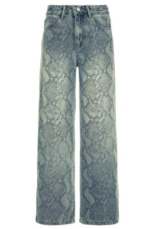 Cute Everyday Outfits, Outfit Inspo Casual Snake Print Straight Leg Jeans