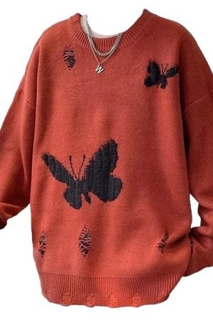 Cute Everyday Outfits, Outfit Inspo Casual Soft Boy Butterfly Embroidery Sweater