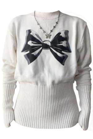 Cute Everyday Outfits, Outfit Inspo Casual Soft Girl Aesthetic Bow Jumper