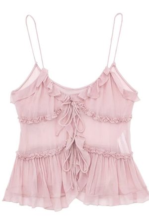 Cute Everyday Outfits, Outfit Inspo Casual Soft Girl Aesthetic Ruffle Top