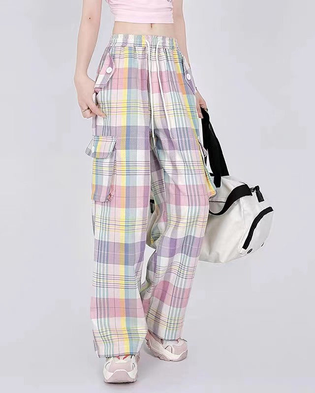 Cute Everyday Outfits, Outfit Inspo Casual Soft Girl Plaid Cargo Pants Cute Everyday Outfits, Outfit Inspo Casual Soft Girl Plaid Cargo Pants