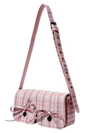 Cute Everyday Outfits, Outfit Inspo Casual Soft Girl Plaid Mini Shoulder Bag
