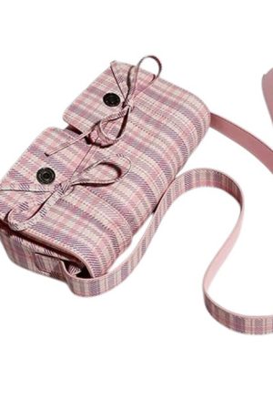 Cute Everyday Outfits, Outfit Inspo Casual Soft Girl Plaid Mini Shoulder Bag