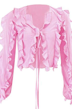 Cute Everyday Outfits, Outfit Inspo Casual Soft Girl Ruffle Cardigan