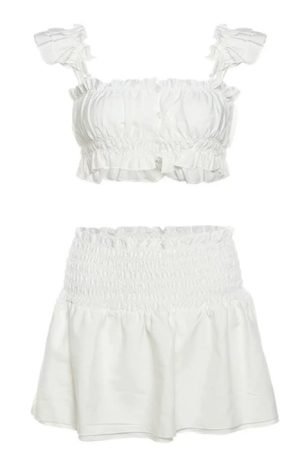 Cute Everyday Outfits, Outfit Inspo Casual Soft Girl Top & Ruffle Skirt Co-Ord