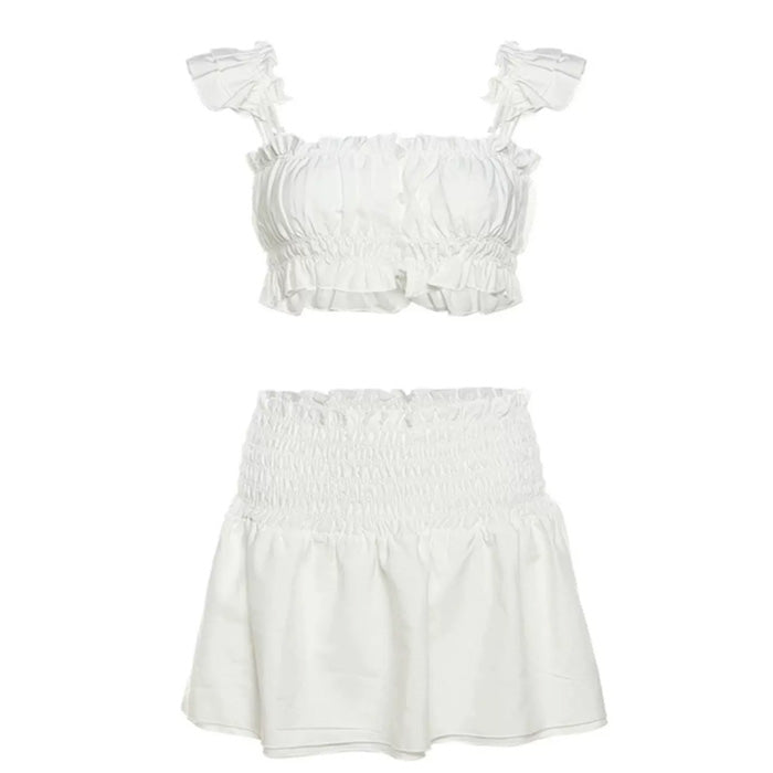 Cute Everyday Outfits, Outfit Inspo Casual Soft Girl Top & Ruffle Skirt Co-Ord
