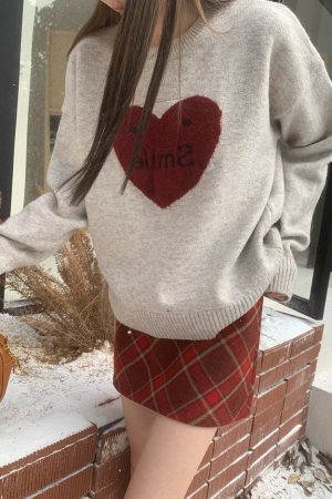 Cute Everyday Outfits, Outfit Inspo Casual Soft Girl Warm Heart Sweater