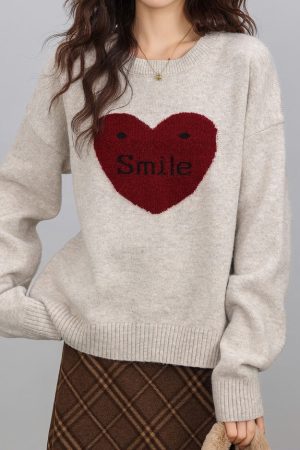 Cute Everyday Outfits, Outfit Inspo Casual Soft Girl Warm Heart Sweater