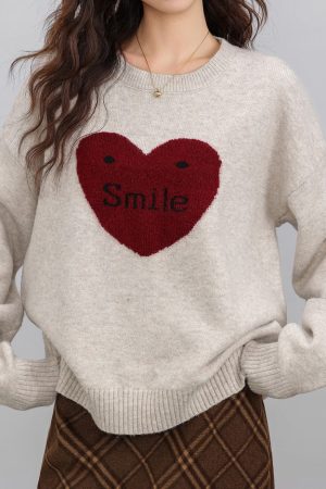 Cute Everyday Outfits, Outfit Inspo Casual Soft Girl Warm Heart Sweater