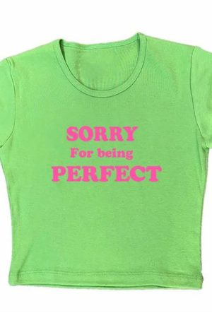 Cute Everyday Outfits, Outfit Inspo Casual Sorry For Being Perfect Baby Tee