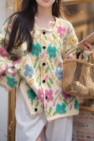 Cute Everyday Outfits, Outfit Inspo Casual Spring Garden Knit Jacket