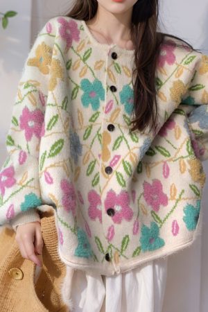 Cute Everyday Outfits, Outfit Inspo Casual Spring Garden Knit Jacket