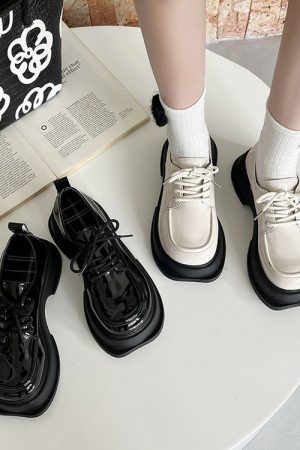 Cute Everyday Outfits, Outfit Inspo Casual Square Toe Glossy Platform Boots