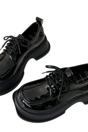 Cute Everyday Outfits, Outfit Inspo Casual Square Toe Glossy Platform Boots