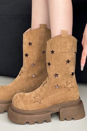 Cute Everyday Outfits, Outfit Inspo Casual Star Cut-Out Platform Boots