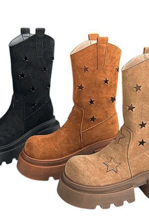 Cute Everyday Outfits, Outfit Inspo Casual Star Cut-Out Platform Boots