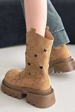 Cute Everyday Outfits, Outfit Inspo Casual Star Cut-Out Platform Boots