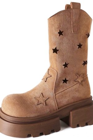 Cute Everyday Outfits, Outfit Inspo Casual Star Cut-Out Platform Boots