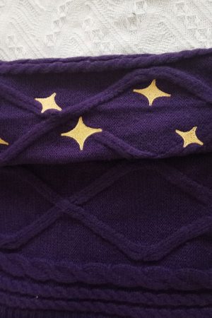 Cute Everyday Outfits, Outfit Inspo Casual Star Embroidery Purple Cardigan