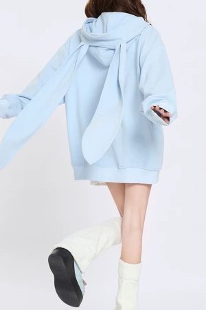 Cute Everyday Outfits, Outfit Inspo Casual Star Girl Aesthetic Bunny Ears Hoodie
