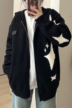 Cute Everyday Outfits, Outfit Inspo Casual Star Girl Aesthetic Knit Hoodie