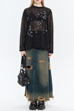 Cute Everyday Outfits, Outfit Inspo Casual Star Girl Aesthetic Long Sleeve Top