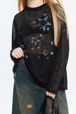 Cute Everyday Outfits, Outfit Inspo Casual Star Girl Aesthetic Long Sleeve Top