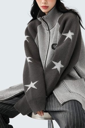 Cute Everyday Outfits, Outfit Inspo Casual Star Girl Aesthetic Zip Up Sweater