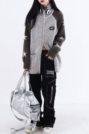 Cute Everyday Outfits, Outfit Inspo Casual Star Girl Aesthetic Zip Up Sweater