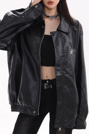 Cute Everyday Outfits, Outfit Inspo Casual Star Girl Bomber Leather Jacket