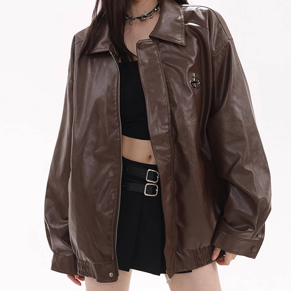 Cute Everyday Outfits, Outfit Inspo Casual Star Girl Bomber Leather Jacket