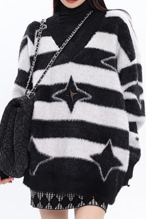 Cute Everyday Outfits, Outfit Inspo Casual Star Girl Fuzzy Striped Sweater