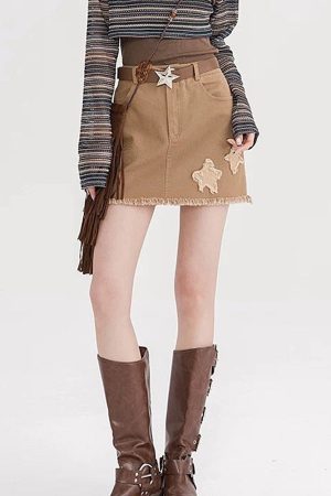Cute Everyday Outfits, Outfit Inspo Casual Star Patch Aesthetic Mini Skirt