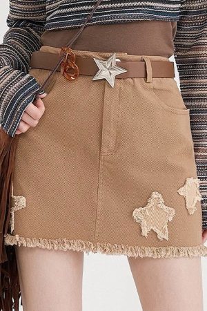 Cute Everyday Outfits, Outfit Inspo Casual Star Patch Aesthetic Mini Skirt