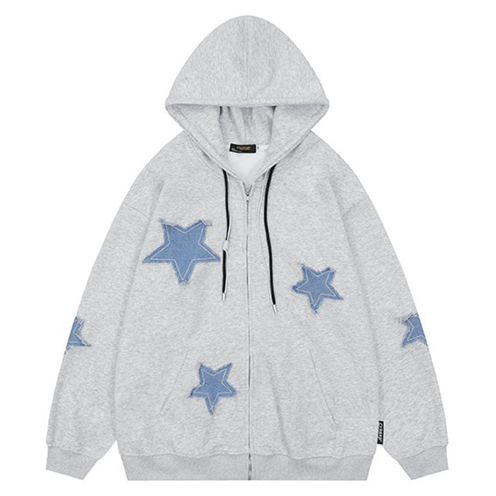 Cute Everyday Outfits, Outfit Inspo Casual Star Patch Aesthetic Zip Up Hoodie Cute Everyday Outfits, Outfit Inspo Casual Star Patch Aesthetic Zip Up Hoodie