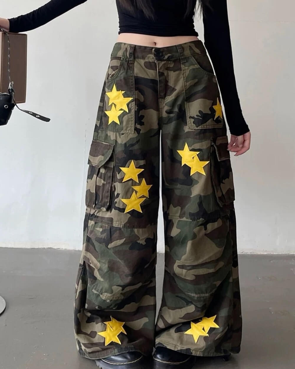 Cute Everyday Outfits, Outfit Inspo Casual Star Patch Camo Cargo Pants Cute Everyday Outfits, Outfit Inspo Casual Star Patch Camo Cargo Pants