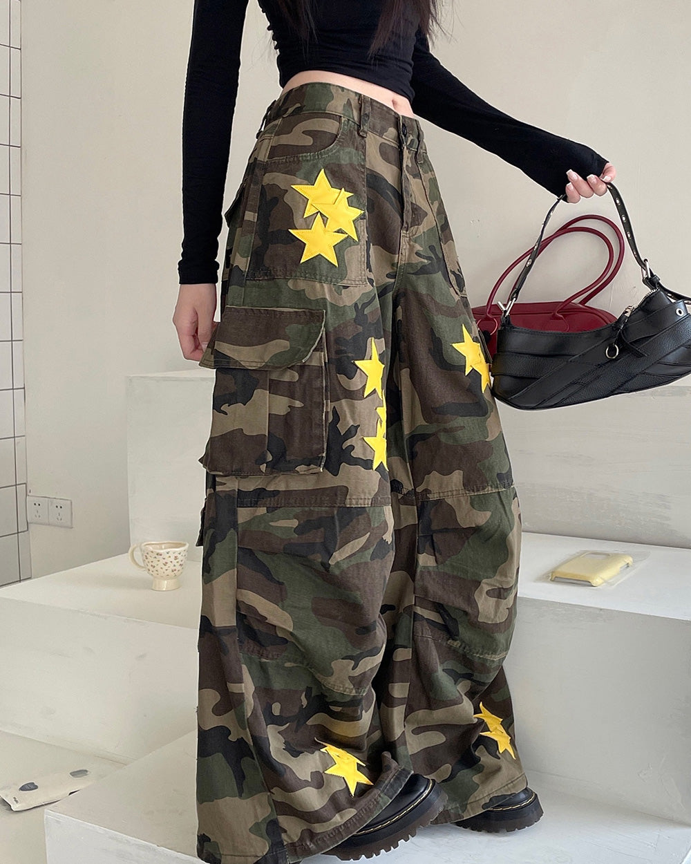 Cute Everyday Outfits, Outfit Inspo Casual Star Patch Camo Cargo Pants Cute Everyday Outfits, Outfit Inspo Casual Star Patch Camo Cargo Pants