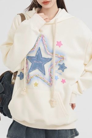 Cute Everyday Outfits, Outfit Inspo Casual Star Patch Hoodie