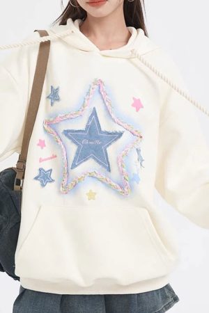Cute Everyday Outfits, Outfit Inspo Casual Star Patch Hoodie