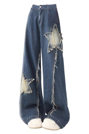 Cute Everyday Outfits, Outfit Inspo Casual Star Patch Wide Leg Jeans