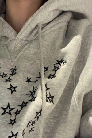 Cute Everyday Outfits, Outfit Inspo Casual Stars Embroidery Hoodie