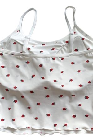 Cute Everyday Outfits, Outfit Inspo Casual Strawberry Print Tank Top