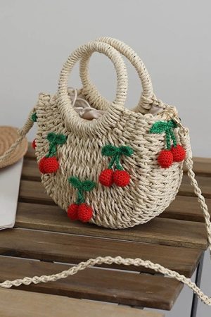 Cute Everyday Outfits, Outfit Inspo Casual Strawberry Straw Bag