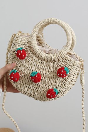Cute Everyday Outfits, Outfit Inspo Casual Strawberry Straw Bag