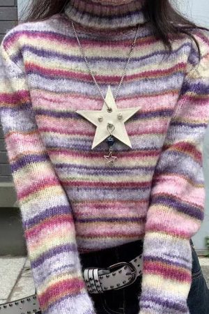 Cute Everyday Outfits, Outfit Inspo Casual Striped Turtleneck Sweater