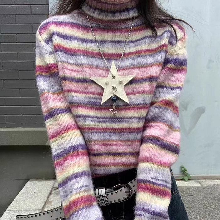Cute Everyday Outfits, Outfit Inspo Casual Striped Turtleneck Sweater Cute Everyday Outfits, Outfit Inspo Casual Striped Turtleneck Sweater