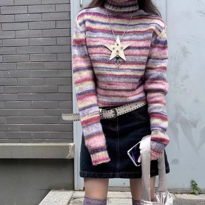 Cute Everyday Outfits, Outfit Inspo Casual Striped Turtleneck Sweater Cute Everyday Outfits, Outfit Inspo Casual Striped Turtleneck Sweater