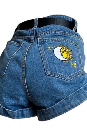 Cute Everyday Outfits, Outfit Inspo Casual Sun & Moon Embroidered Shorts