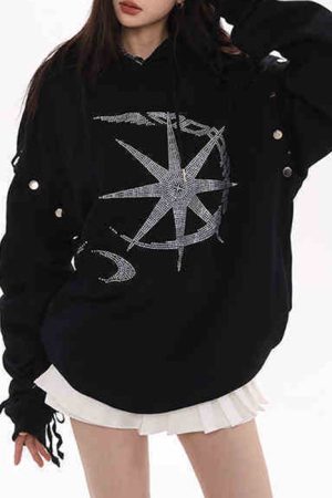 Cute Everyday Outfits, Outfit Inspo Casual Sun & Moon Rhinestone Hoodie